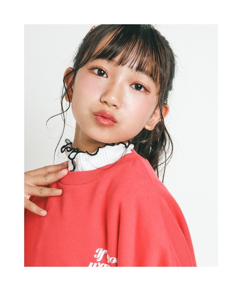 ZIDDY（ジディ）の「ZIDDY/配色センターメロウテレコニット(130~160cm)（ニット/セーター・キッズ・ホワイト/ブラック・140/130/160/150）」の7枚目の写真