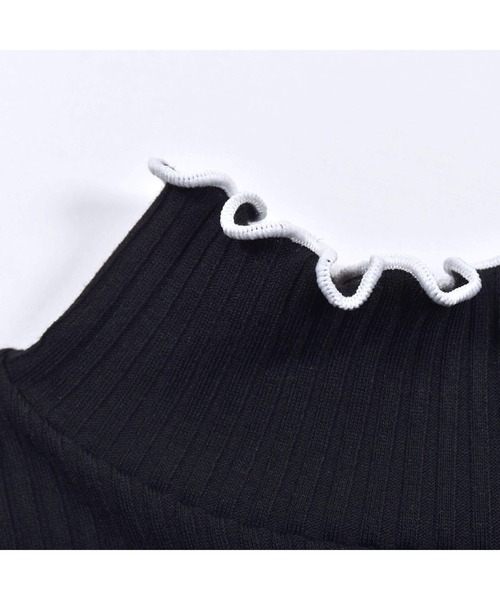 ZIDDY（ジディ）の「ZIDDY/配色センターメロウテレコニット(130~160cm)（ニット/セーター・キッズ・ホワイト/ブラック・140/130/160/150）」の13枚目の写真