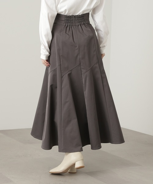 N.（N. Natural Beauty Basic）（エヌエヌナチュラルビューティーベーシック）の「◆ゴアードフレアマーメイドスカート（スカート・レディース・オフホワイト/グリーン/チャコール・MEDIUM）」の5枚目の写真