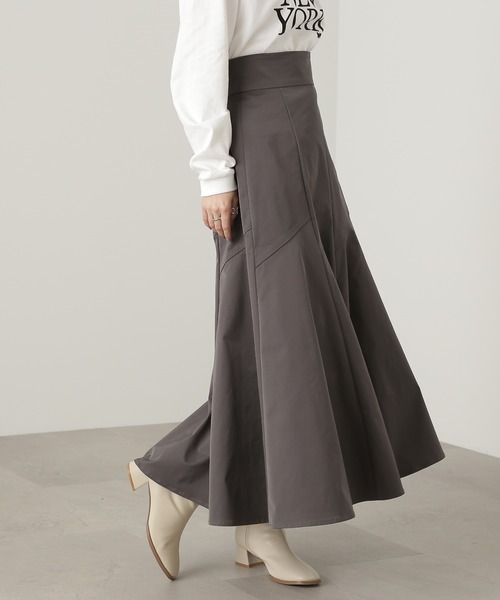 N.（N. Natural Beauty Basic）（エヌエヌナチュラルビューティーベーシック）の「◆ゴアードフレアマーメイドスカート（スカート・レディース・オフホワイト/グリーン/チャコール・MEDIUM）」の16枚目の写真