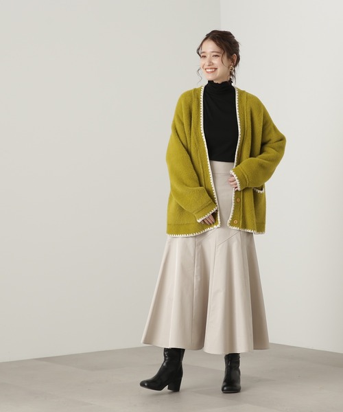 N.（N. Natural Beauty Basic）（エヌエヌナチュラルビューティーベーシック）の「◆ゴアードフレアマーメイドスカート（スカート・レディース・オフホワイト/グリーン/チャコール・MEDIUM）」の9枚目の写真