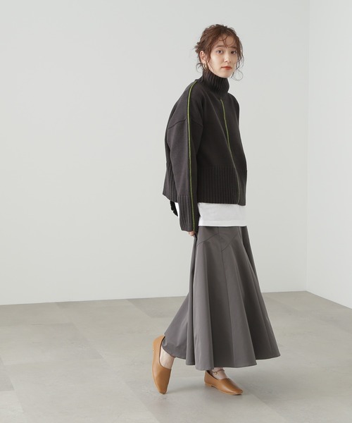 N.（N. Natural Beauty Basic）（エヌエヌナチュラルビューティーベーシック）の「◆ゴアードフレアマーメイドスカート（スカート・レディース・オフホワイト/グリーン/チャコール・MEDIUM）」の18枚目の写真