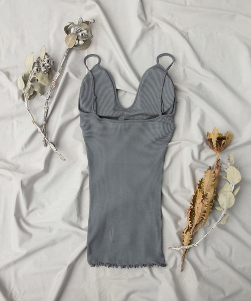 HAKUJI(ハクジ)の「Supima Silk bra camisole(キャミソール・レディース・グレイッシュブルー・ONE SIZE)」の5枚目の写真