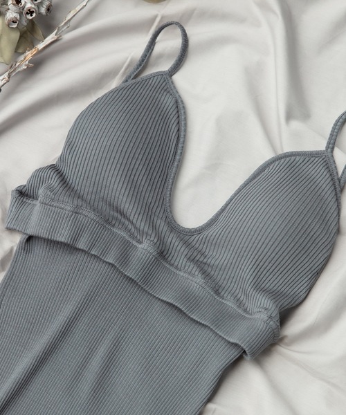 HAKUJI(ハクジ)の「Supima Silk bra camisole(キャミソール・レディース・グレイッシュブルー・ONE SIZE)」の10枚目の写真
