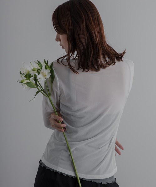 HAKUJI(ハクジ)の「Supima Silk bra camisole(キャミソール・レディース・グレイッシュブルー・ONE SIZE)」の3枚目の写真