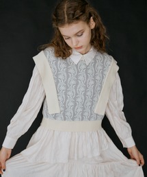 tulip jacquard vest/オリジナルジャガードニットベスト