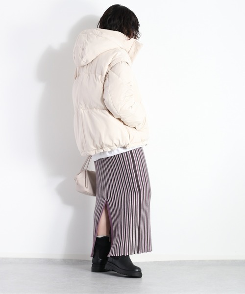 cepo（セポ）の「ハイネックエアコンダウン 2WAY（ダウンジャケット/コート・レディース・ブラック/オフホワイト・M/L）」の3枚目の写真