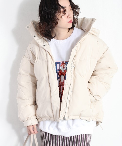 cepo（セポ）の「ハイネックエアコンダウン 2WAY（ダウンジャケット/コート・レディース・ブラック/オフホワイト・M/L）」の4枚目の写真