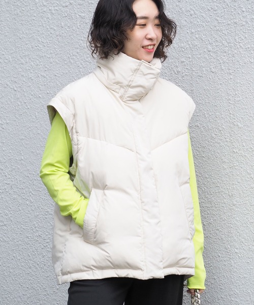 cepo（セポ）の「ハイネックエアコンダウン 2WAY（ダウンジャケット/コート・レディース・ブラック/オフホワイト・M/L）」の15枚目の写真