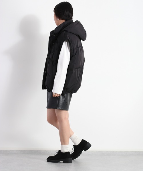 cepo（セポ）の「ハイネックエアコンダウン 2WAY（ダウンジャケット/コート・レディース・ブラック/オフホワイト・M/L）」の11枚目の写真