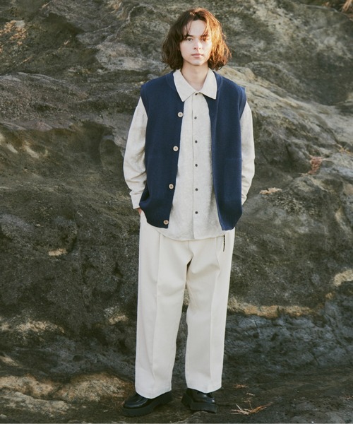 CASPER JOHN(キャスパージョン)の「Nep knit vest/ネップニットベスト(ベスト・メンズ・ブルー/アイボリー・SMALL/MEDIUM/LARGE)」の18枚目の写真