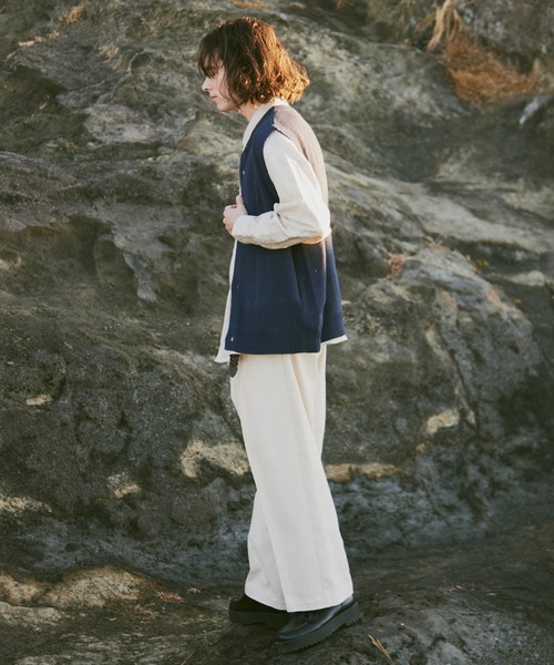 CASPER JOHN(キャスパージョン)の「Nep knit vest/ネップニットベスト(ベスト・メンズ・ブルー/アイボリー・SMALL/MEDIUM/LARGE)」の19枚目の写真