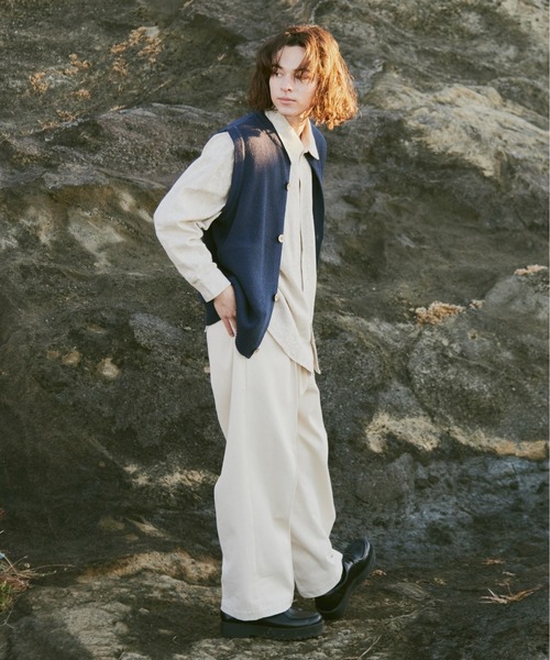 CASPER JOHN(キャスパージョン)の「Nep knit vest/ネップニットベスト(ベスト・メンズ・ブルー/アイボリー・SMALL/MEDIUM/LARGE)」の21枚目の写真