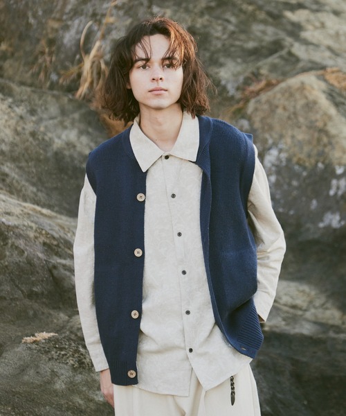 CASPER JOHN(キャスパージョン)の「Nep knit vest/ネップニットベスト(ベスト・メンズ・ブルー/アイボリー・SMALL/MEDIUM/LARGE)」の17枚目の写真