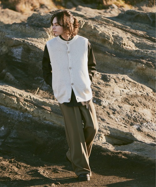 CASPER JOHN(キャスパージョン)の「Nep knit vest/ネップニットベスト(ベスト・メンズ・ブルー/アイボリー・SMALL/MEDIUM/LARGE)」の11枚目の写真