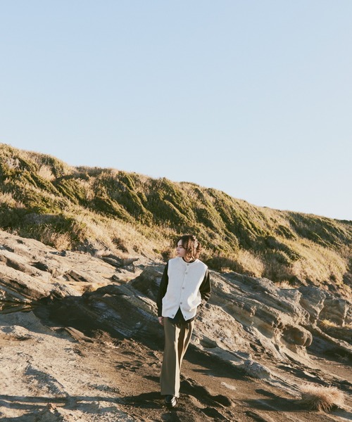 CASPER JOHN(キャスパージョン)の「Nep knit vest/ネップニットベスト(ベスト・メンズ・ブルー/アイボリー・SMALL/MEDIUM/LARGE)」の14枚目の写真