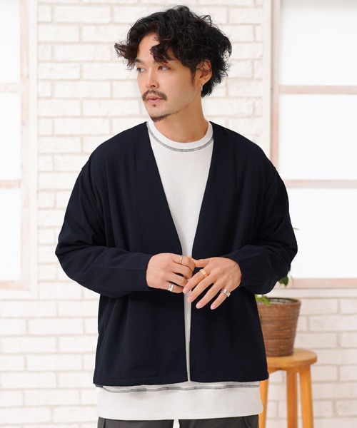jiggys shop（ジギーズショップ）の「カットジョーゼット ノーカラージャケット（ノーカラージャケット・メンズ・ライトブラウン/ブラック/グレー/ベージュ/ネイビー・SMALL/X-LARGE/MEDIUM/XX-LARGE/LARGE）」の5枚目の写真