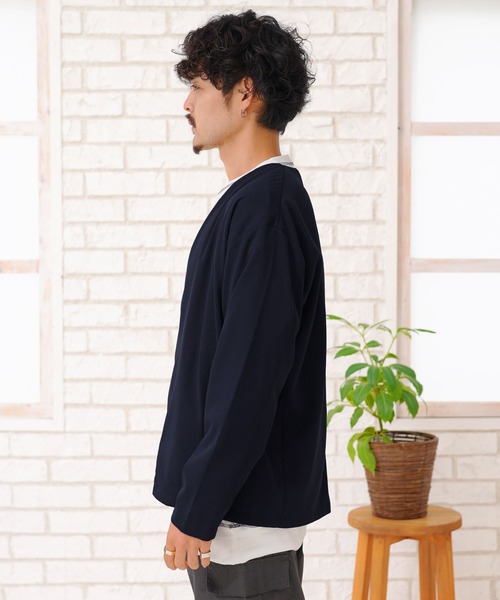 jiggys shop（ジギーズショップ）の「カットジョーゼット ノーカラージャケット（ノーカラージャケット・メンズ・ライトブラウン/ブラック/グレー/ベージュ/ネイビー・SMALL/X-LARGE/MEDIUM/XX-LARGE/LARGE）」の20枚目の写真