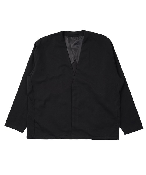 jiggys shop（ジギーズショップ）の「カットジョーゼット ノーカラージャケット（ノーカラージャケット・メンズ・ライトブラウン/ブラック/グレー/ベージュ/ネイビー・SMALL/X-LARGE/MEDIUM/XX-LARGE/LARGE）」の6枚目の写真
