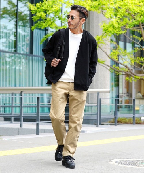 jiggys shop（ジギーズショップ）の「カットジョーゼット ノーカラージャケット（ノーカラージャケット・メンズ・ライトブラウン/ブラック/グレー/ベージュ/ネイビー・SMALL/X-LARGE/MEDIUM/XX-LARGE/LARGE）」の7枚目の写真