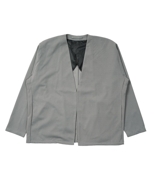 jiggys shop（ジギーズショップ）の「カットジョーゼット ノーカラージャケット（ノーカラージャケット・メンズ・ライトブラウン/ブラック/グレー/ベージュ/ネイビー・SMALL/X-LARGE/MEDIUM/XX-LARGE/LARGE）」の8枚目の写真