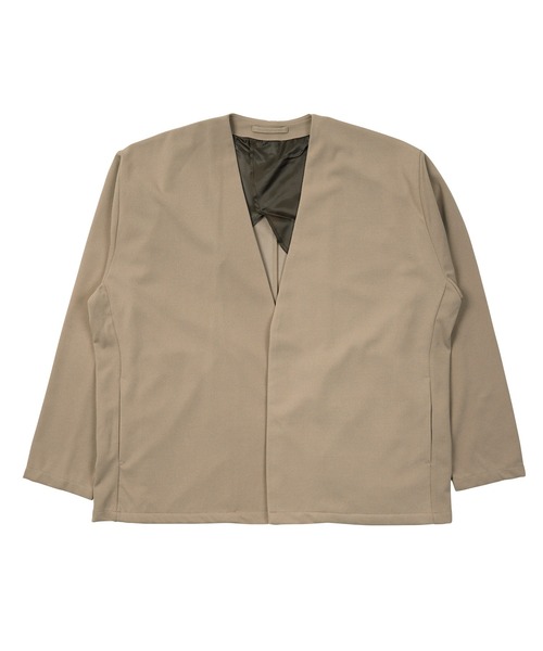 jiggys shop（ジギーズショップ）の「カットジョーゼット ノーカラージャケット（ノーカラージャケット・メンズ・ライトブラウン/ブラック/グレー/ベージュ/ネイビー・SMALL/X-LARGE/MEDIUM/XX-LARGE/LARGE）」の12枚目の写真