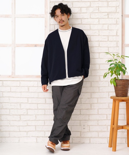 jiggys shop（ジギーズショップ）の「カットジョーゼット ノーカラージャケット（ノーカラージャケット・メンズ・ライトブラウン/ブラック/グレー/ベージュ/ネイビー・SMALL/X-LARGE/MEDIUM/XX-LARGE/LARGE）」の15枚目の写真