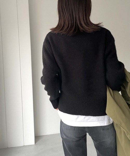 CANAL JEAN(キャナルジーン)の「El mar ボリュームスリーブハイネックニット(ニット/セーター・レディース・アイボリー/ブラック・ONE SIZE)」の7枚目の写真