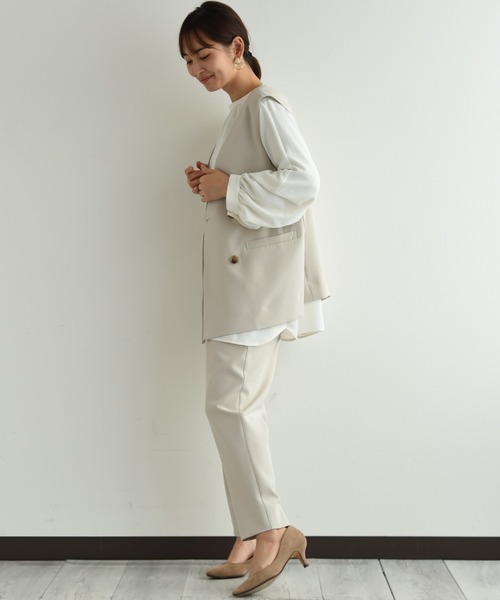 INTERPLANET（インタープラネット）の「【ＵＶ・吸水速乾】ダブルクロスジレ（その他アウター・レディース・ブルー/ネイビー/グレイッシュベージュ・FREE）」の12枚目の写真