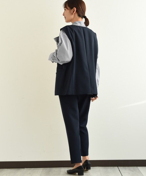 INTERPLANET（インタープラネット）の「【ＵＶ・吸水速乾】ダブルクロスジレ（その他アウター・レディース・ブルー/ネイビー/グレイッシュベージュ・FREE）」の15枚目の写真