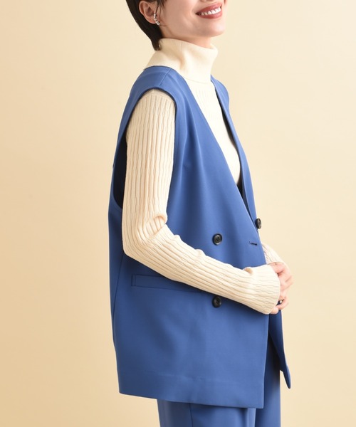 INTERPLANET（インタープラネット）の「【ＵＶ・吸水速乾】ダブルクロスジレ（その他アウター・レディース・ブルー/ネイビー/グレイッシュベージュ・FREE）」の17枚目の写真