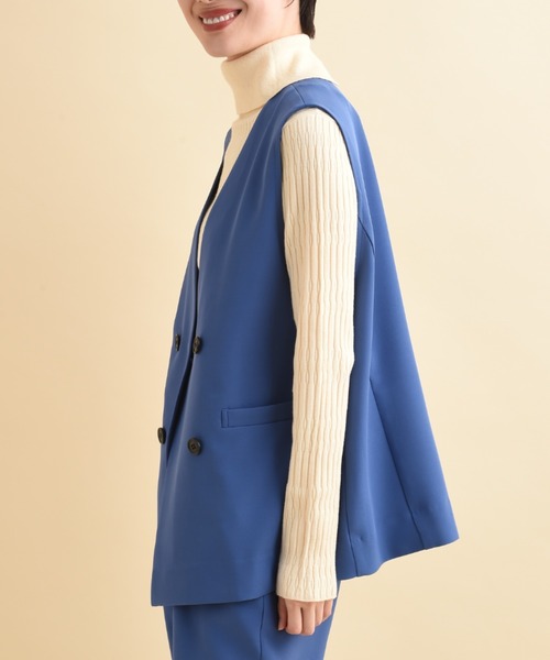 INTERPLANET（インタープラネット）の「【ＵＶ・吸水速乾】ダブルクロスジレ（その他アウター・レディース・ブルー/ネイビー/グレイッシュベージュ・FREE）」の19枚目の写真