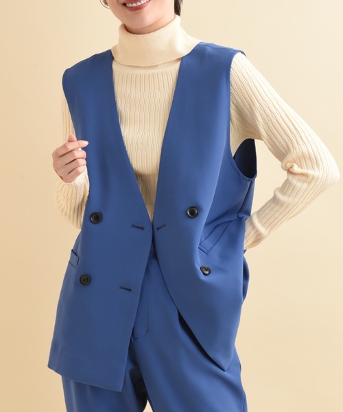 INTERPLANET（インタープラネット）の「【ＵＶ・吸水速乾】ダブルクロスジレ（その他アウター・レディース・ブルー/ネイビー/グレイッシュベージュ・FREE）」の20枚目の写真