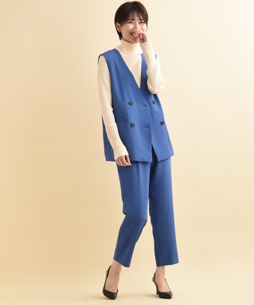 INTERPLANET（インタープラネット）の「【ＵＶ・吸水速乾】ダブルクロスジレ（その他アウター・レディース・ブルー/ネイビー/グレイッシュベージュ・FREE）」の21枚目の写真