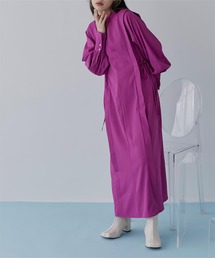 サイドリボンVネックワンピース