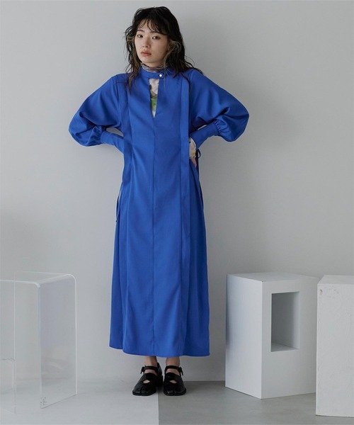 miette(ミエット)の「サイドリボンVネックワンピース(ワンピース・レディース・パープル/ブルー/ブラック・FREE)」の3枚目の写真