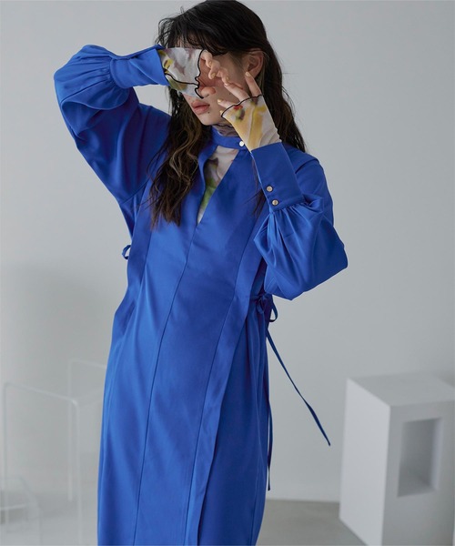 miette(ミエット)の「サイドリボンVネックワンピース(ワンピース・レディース・パープル/ブルー/ブラック・FREE)」の7枚目の写真