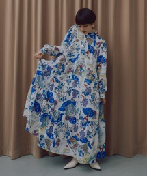 manana suerte | オリジナルプリントティアードワンピース(ワンピース)