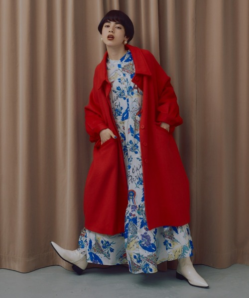 manana suerte（マニャーナスエルテ）の「オリジナルプリントティアードワンピース（ワンピース・レディース・オフホワイト/ブラック・FREE）」の11枚目の写真