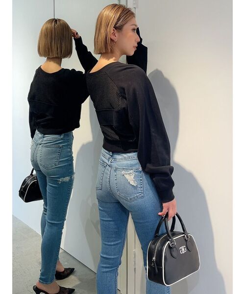 GYDA（ジェイダ）の「Symmetry GYDAパイピングバッグ（ハンドバッグ・レディース・オフホワイト/ブラック・FREE）」の7枚目の写真