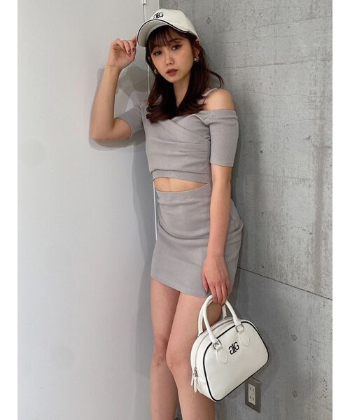 GYDA（ジェイダ）の「Symmetry GYDAパイピングバッグ（ハンドバッグ・レディース・オフホワイト/ブラック・FREE）」の9枚目の写真