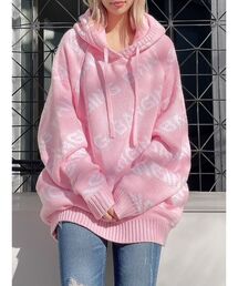 GYDA | BANGING PATTERN ニットフーディーTOPS(ニット/セーター)