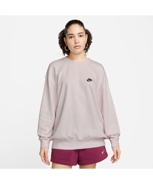 NIKE（ナイキ）の「NIKE W NSW FLC CREW EPPK ナイキ ウィメンズ NSW EPPK フリース L/S クルー（スウェット・レディース・ホワイト/ブラック/ピンク・L/S/M/XL）」の3枚目の写真