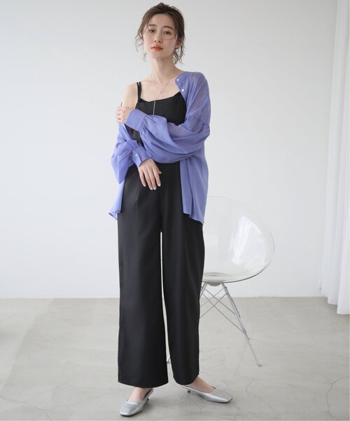 frames RAY CASSIN（フレームスレイカズン）の「WEB限定　バックリボンオールインワン（つなぎ/オールインワン・レディース・ブラック/キナリ・FREE）」の9枚目の写真