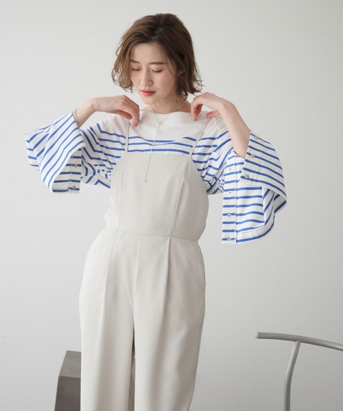 frames RAY CASSIN（フレームスレイカズン）の「WEB限定　バックリボンオールインワン（つなぎ/オールインワン・レディース・ブラック/キナリ・FREE）」の13枚目の写真