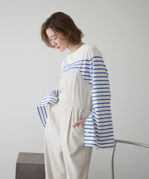 frames RAY CASSIN（フレームスレイカズン）の「WEB限定　バックリボンオールインワン（つなぎ/オールインワン・レディース・ブラック/キナリ・FREE）」の15枚目の写真