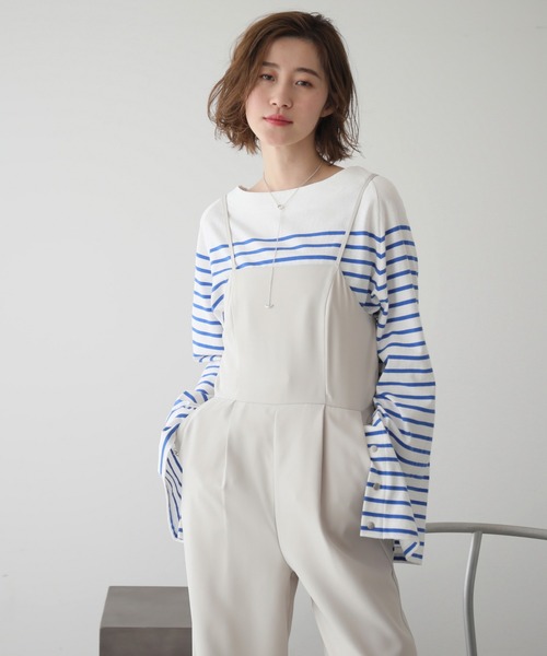 frames RAY CASSIN（フレームスレイカズン）の「WEB限定　バックリボンオールインワン（つなぎ/オールインワン・レディース・ブラック/キナリ・FREE）」の16枚目の写真