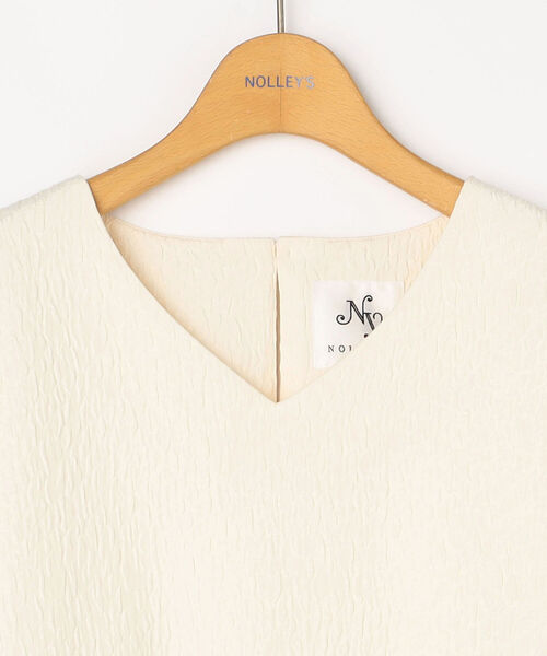 NOLLEY’S(ノーリーズ)の「◇【WEB限定】フクレジャガードギャザースリーブコクーンワンピース(ワンピース・レディース・オフホワイト/ネイビー/サックスブルー/イエロー・36/38)」の19枚目の写真