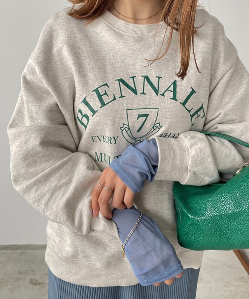 210nouve(トゥージュヌーブ)の「シアー切替ロングTシャツ(Tシャツ/カットソー・レディース・ブラック/ダークグリーン/アイボリー/ダークブルー/パープル・FREE)」の4枚目の写真