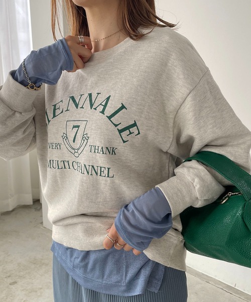 210nouve(トゥージュヌーブ)の「シアー切替ロングTシャツ(Tシャツ/カットソー・レディース・ブラック/ダークグリーン/アイボリー/ダークブルー/パープル・FREE)」の17枚目の写真